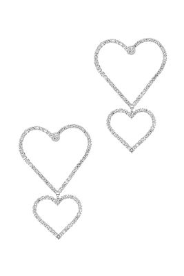 Sweetheart Crystal-Embellished Drop Earrings from Fallon 