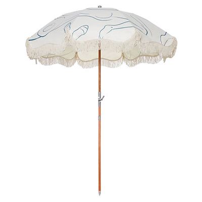 Printed Fringed Canvas Beach Umbrella from Business & Pleasure Co