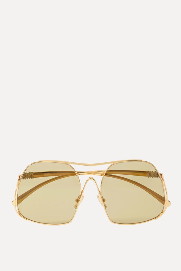 Square-Frame Gold-Tone Sunglasses from MIU MIU 