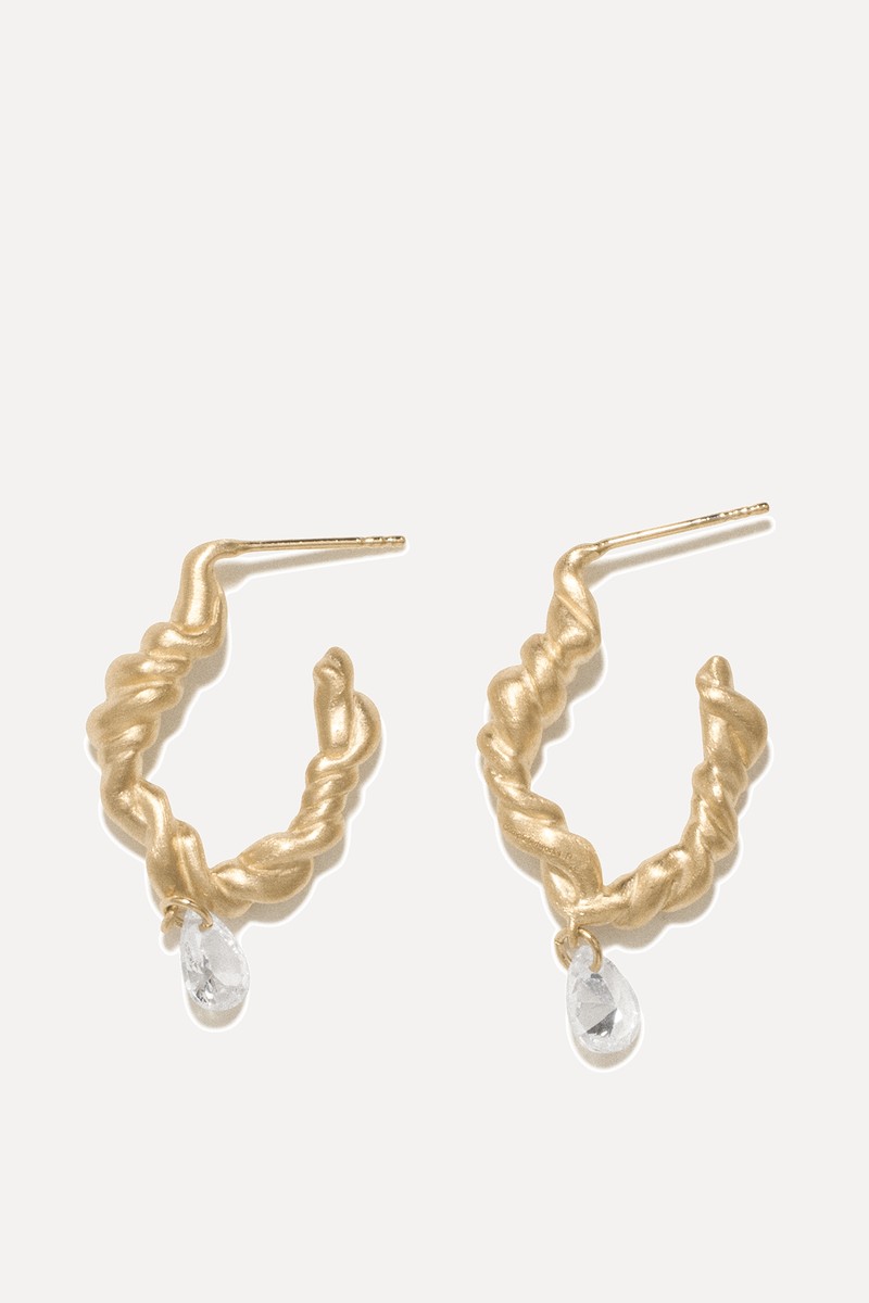 Rambling Cubic Zirconia & Gold Vermeil Earrings 