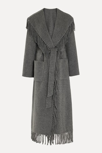 Carrie Fringe-Detailing Coat  from Simkhai