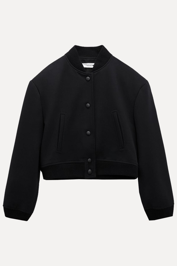 Cropped Wool Blend Bomber Jacket from Zara