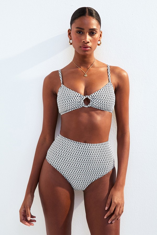 Print High Waisted Bikini Bottoms from New Look