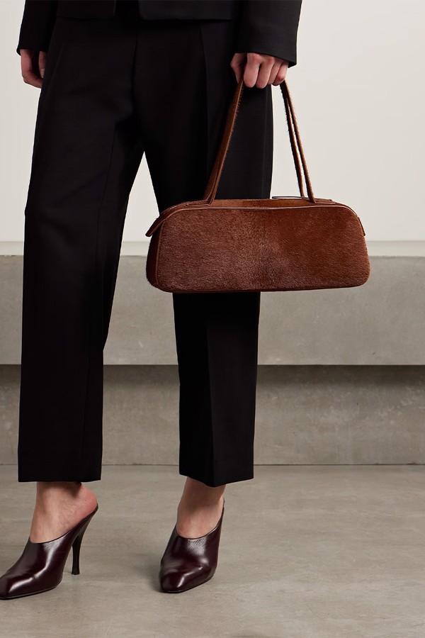 Simona Leather-Trimmed Shoulder Bag from Khaite