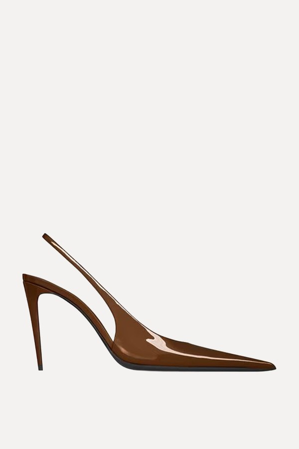 Guermantes Patent Leather Slingback Pumps from Saint Laurent