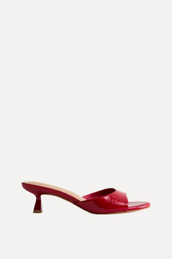 Patent Kitten Heel Mules from New Look