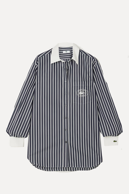 Embroidered Striped Cotton-Poplin Shirt from Sporty & Rich