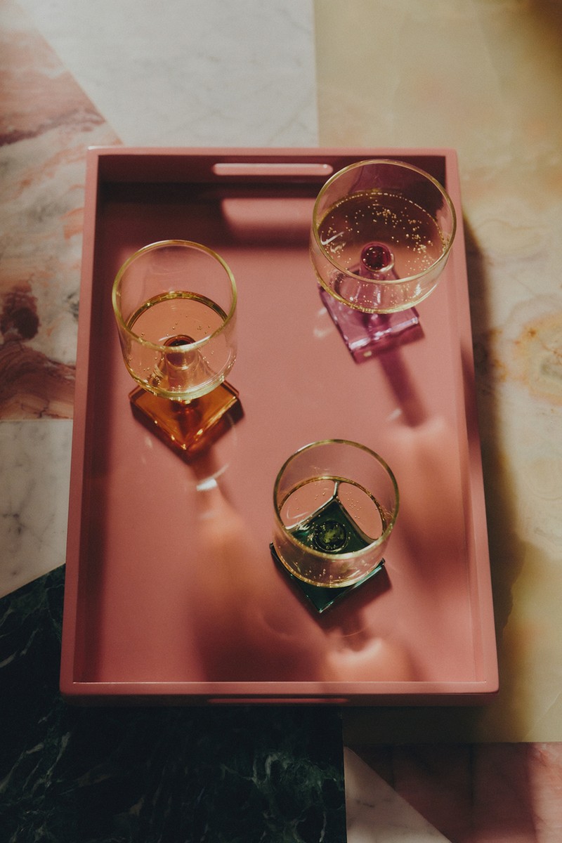 Medium Lacquered Coloured Decorative Tray