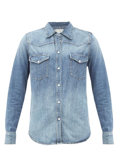 Travis Patch-Pocket Denim Shirt from Nili Lotan