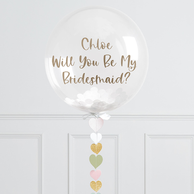 Personalised Pastel Chrome Confetti Bubble Balloon from Bubblegum Balloons