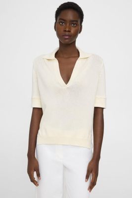 Short-Sleeve Polo Sweater In Cotton-Cashmere from Theory