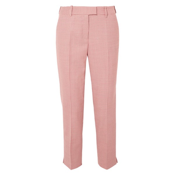 Tatum Cropped Houndstooth Wool-Blend Straight-Leg Pants from Cefinn