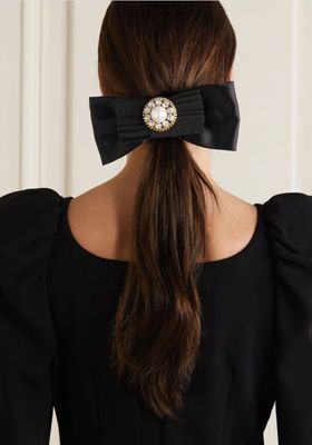 Embellished Grosgrain & Satin Hair Clip from Alessandra Rich