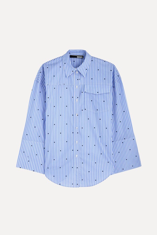 Striped Logo Cotton Shirt from Rotate Sunday