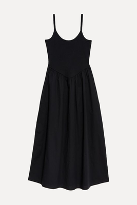 Cotton Rich Ribbed Midi Skater Dress from M&S