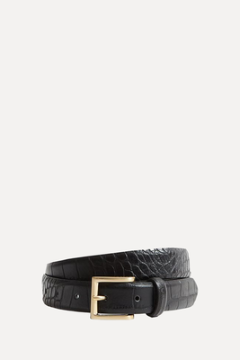 Molly Leather Croc Embossed Belt from Reiss