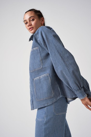 Pablo JacketIin Striped Denim, £90 | Seventy Mochi