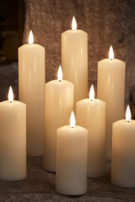 Set Of 9 TruGlow Slim Pillar LED Candles