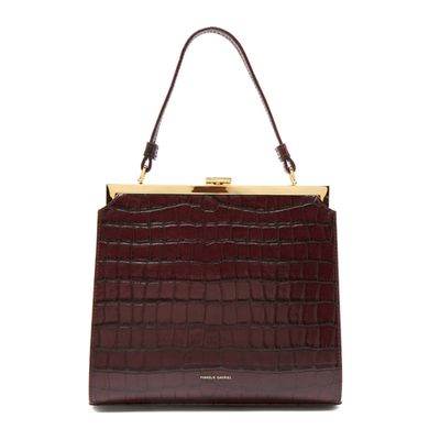 Elegant Crocodile-Effect Leather Clutch Bag from Mansur Gavriel