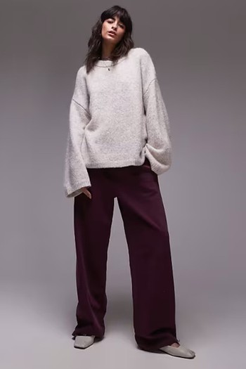 Knitted Boxy Fluffy Crew Oversized Jumper