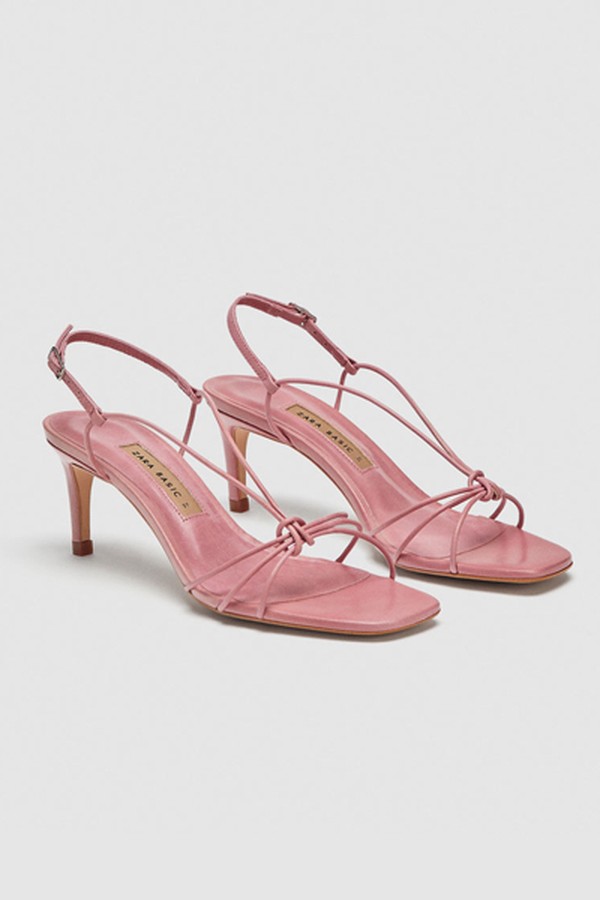 Leather Strappy High Heel Sandals from Zara