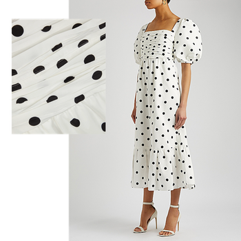 White Polka-Dot Taffeta Midi Dress, £340 | Self-Portrait