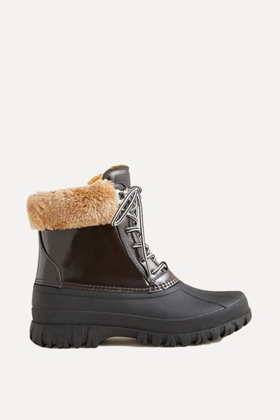 Leather & Sherpa Winter Boots from J. Crew