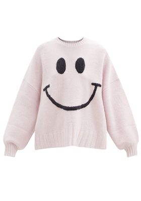 Smiley Face-Embroidered Merino-Wool Blend Sweater from JoosTricot