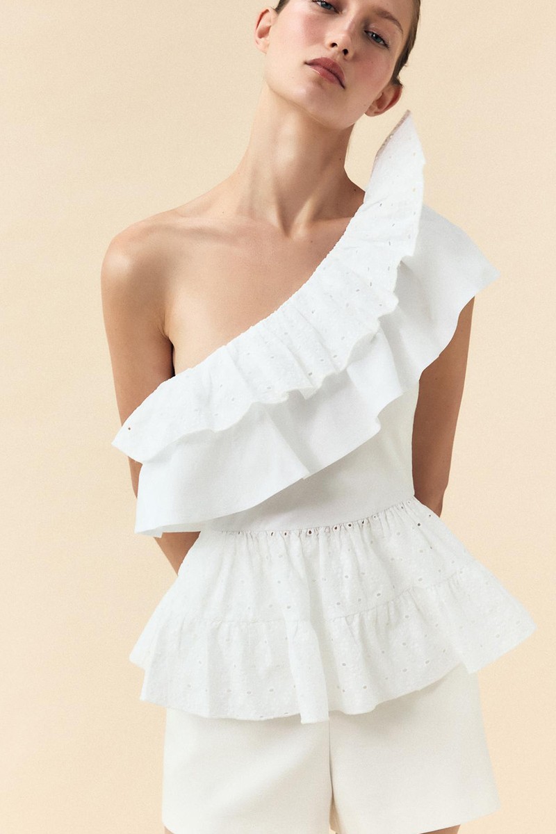 Asymmetric Embroidered Top from Zara