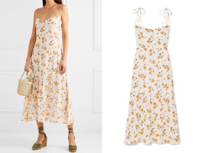 Emmie FLoral-Print Georgette Midi Dress from Reformation