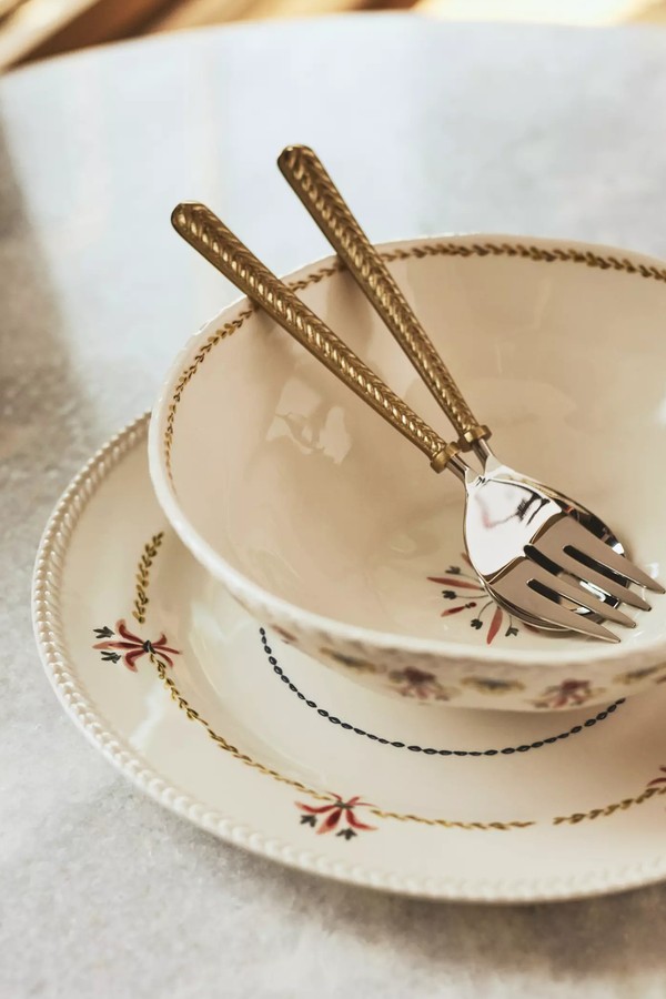 Italian Hours Stainless Steel Fork & Spoon Serving Set from Mimi Thorisson x Anthropologie