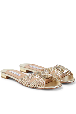 Club Knotted Faux Leather Sandals from Aquazzura