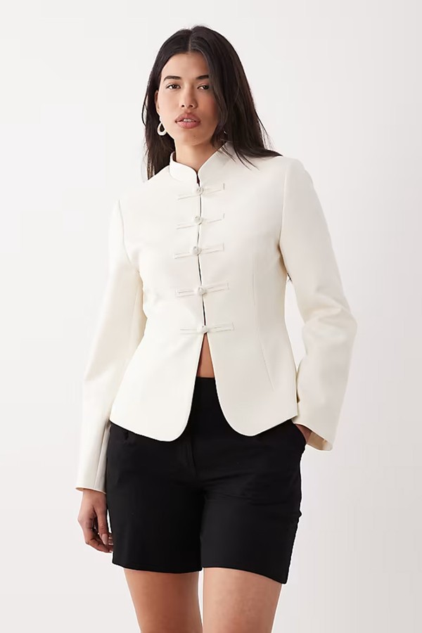 Cinched Mandarin Collar Blazer from ASOS design