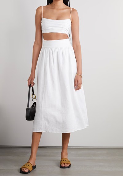 Louise Linen Top And Midi Skirt Set from Reformation