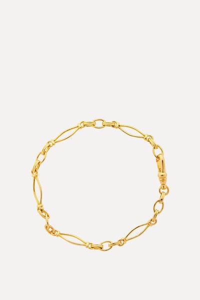 18ct Gold-Plated Vintage Link Chain Bracelet from V By Laura Vann