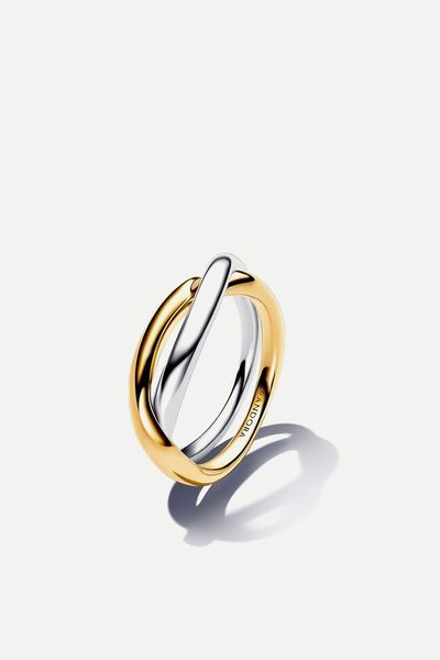 Two-Tone Entwined Bands Ring