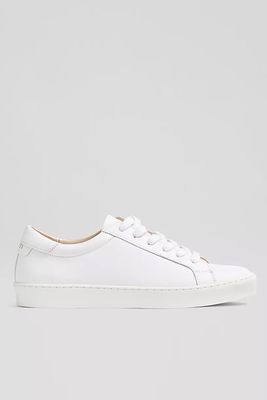 Jasper White Leather Lace-Up Trainers from LK Bennett