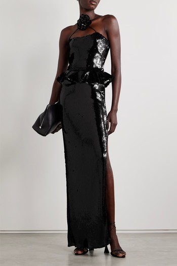 Sequined Tulle Peplum Gown from RODARTE