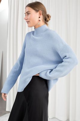 Cotton Blend Mock Neck Sweater from & Other Stories