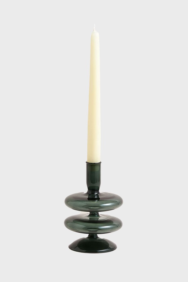 Shaped Glass Dinner Candle Holder