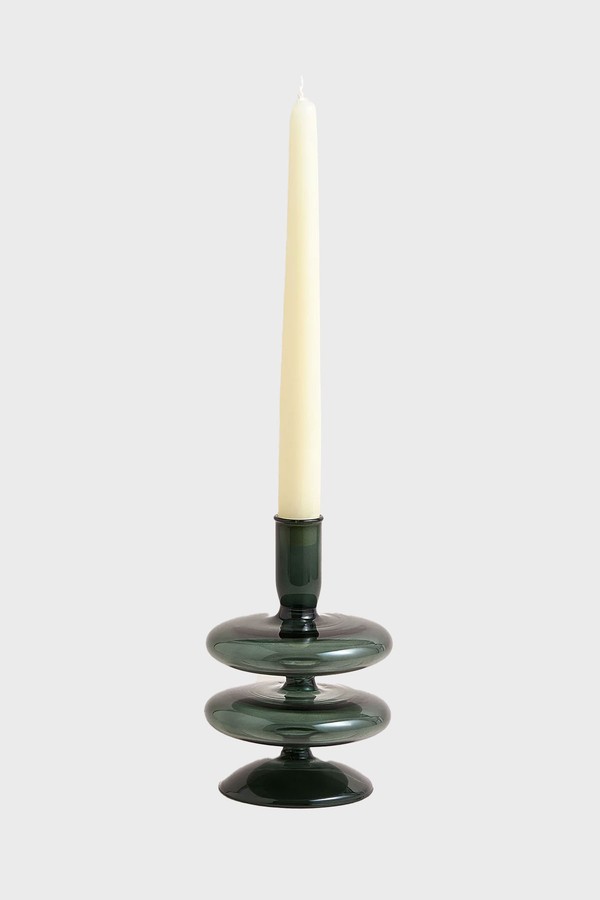 Shaped Glass Dinner Candle Holder