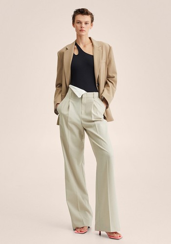 Wide Leg Double Waist Trousers from Mango 