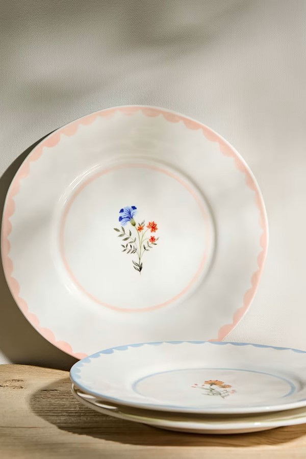 Set of 4 Floral Side Plates