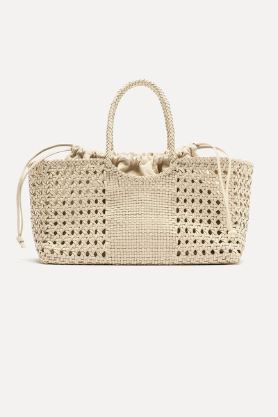 Woven Leather City Bag