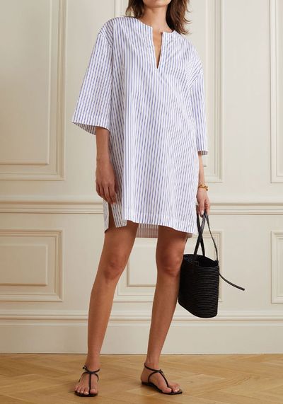 Embrun Striped Cotton-Voile Coverup