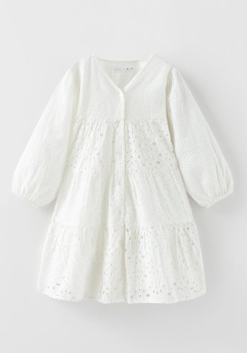 Dress With Contrast Embroidery  from Zara