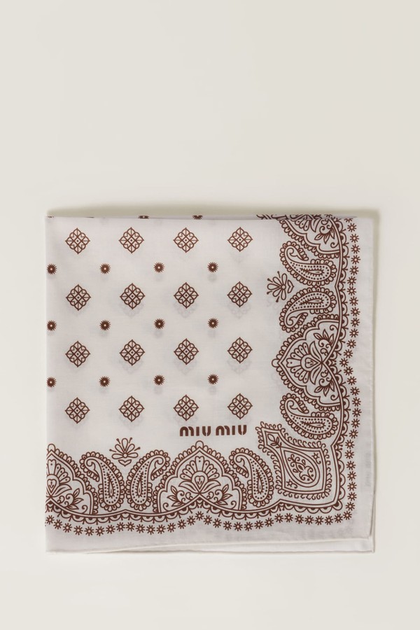 Printed Poplin Scarf from Miu Miu