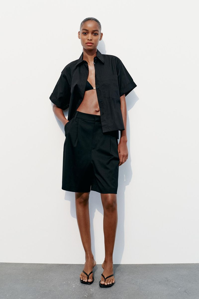 Pleated Bermuda Shorts from Zara