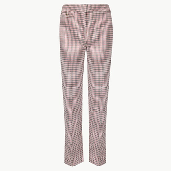 Checked Straight Leg Trousers