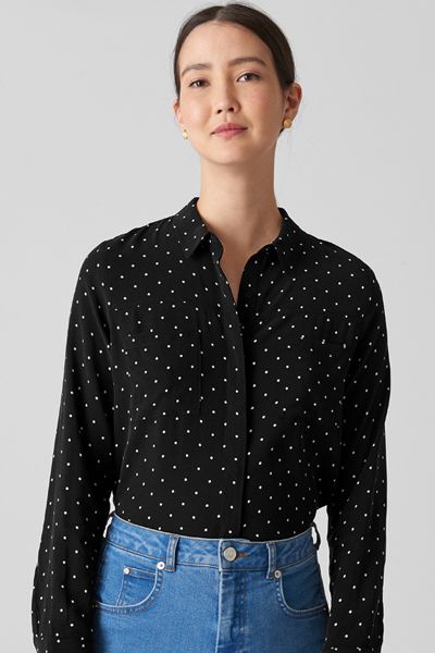 Spot Print Pocket Shirt